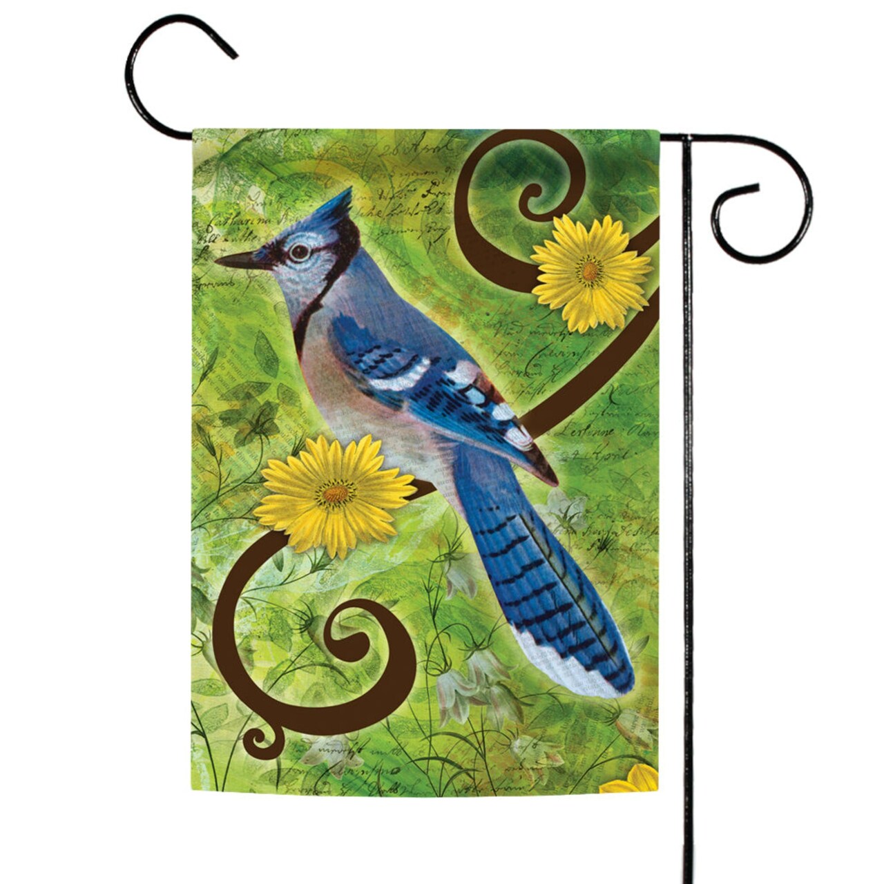Toland Home Garden Green and Blue Jay Outdoor Rectangular Mini Garden Flag 18" x 12.5"